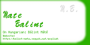 mate balint business card
