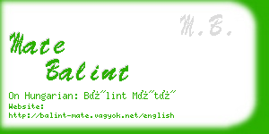 mate balint business card